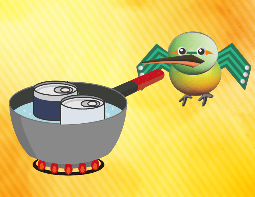 東和サーキット 缶詰はそのまま温かく 缶詰を温めるとわっぴぃ